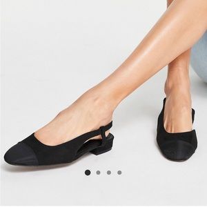 ASOS Black Round Toe Slingbacks